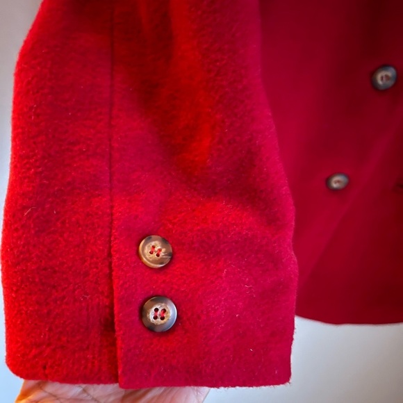 Vintage By Esprit Red Wool Blend Winter Jacket Size: M - Picture 6 of 11